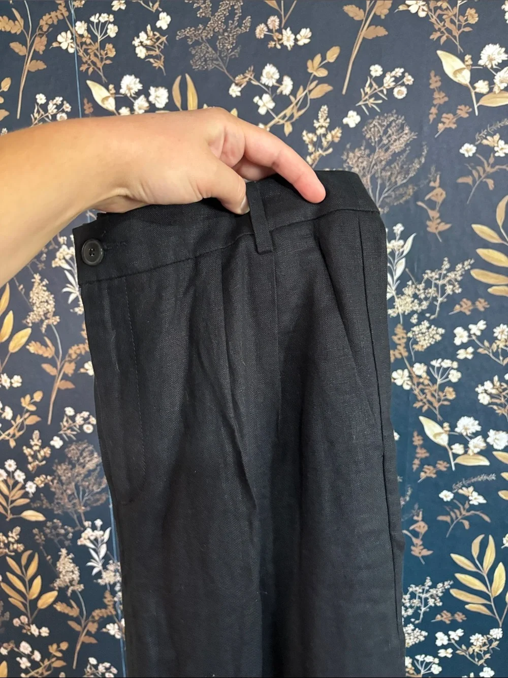 Banana Republic Linen Black Women’s Trousers Dress Pants Straight Leg Size 10